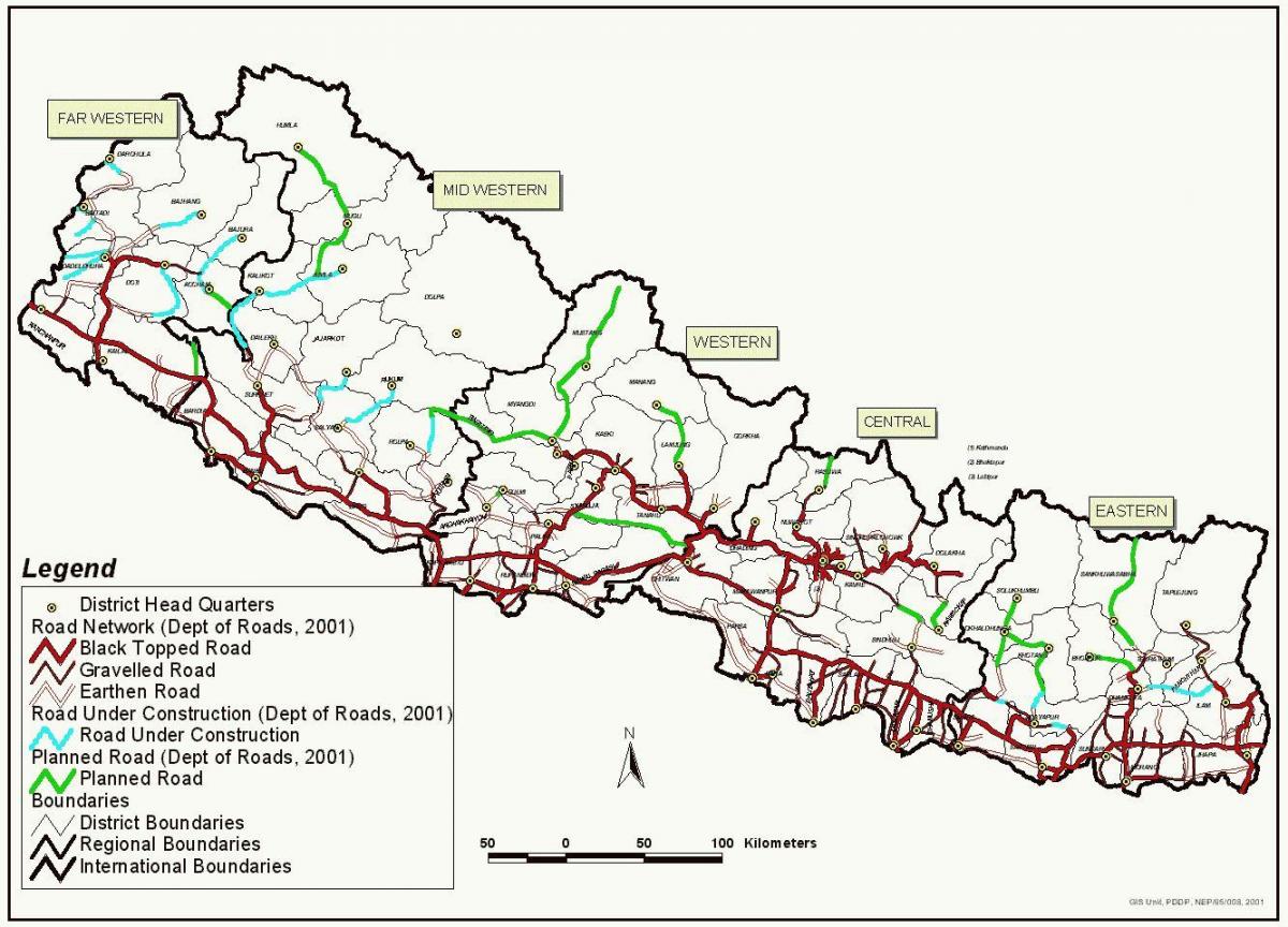 Ramani ya nepal fast track road