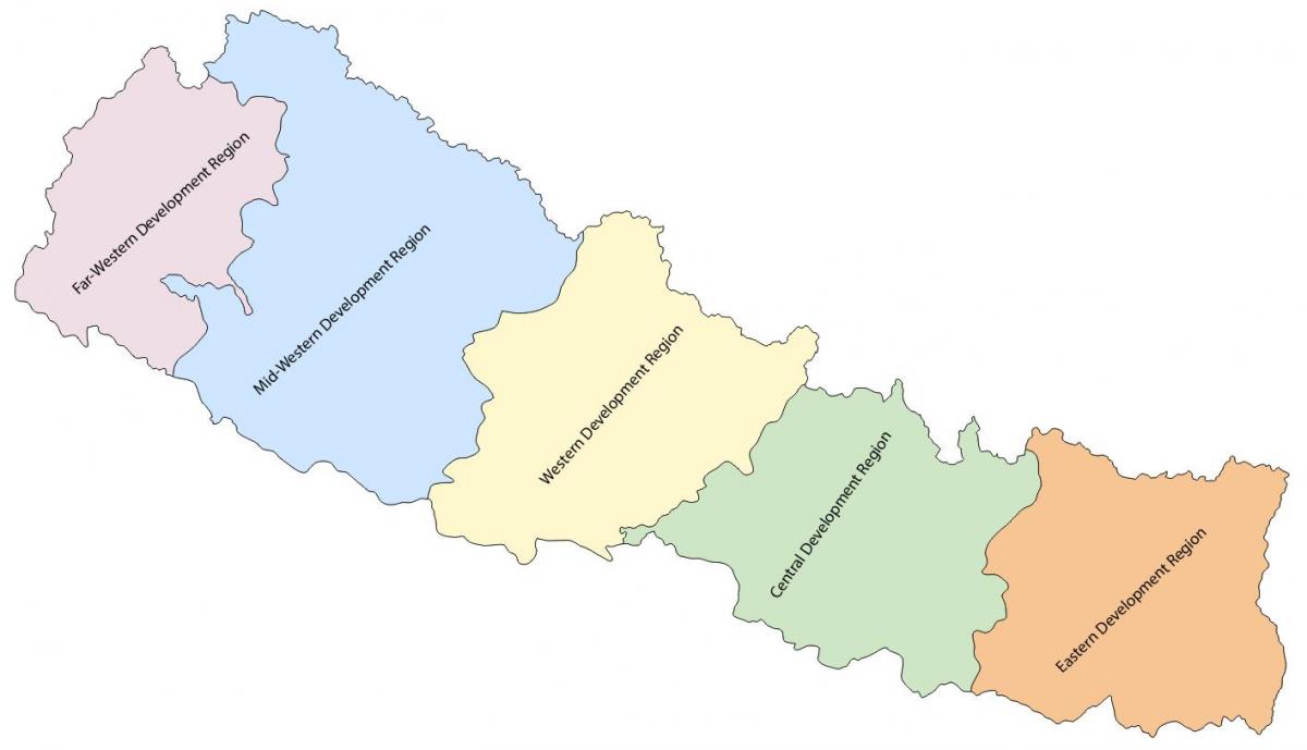 ramani ya nepal na tano ya maendeleo ya mkoa