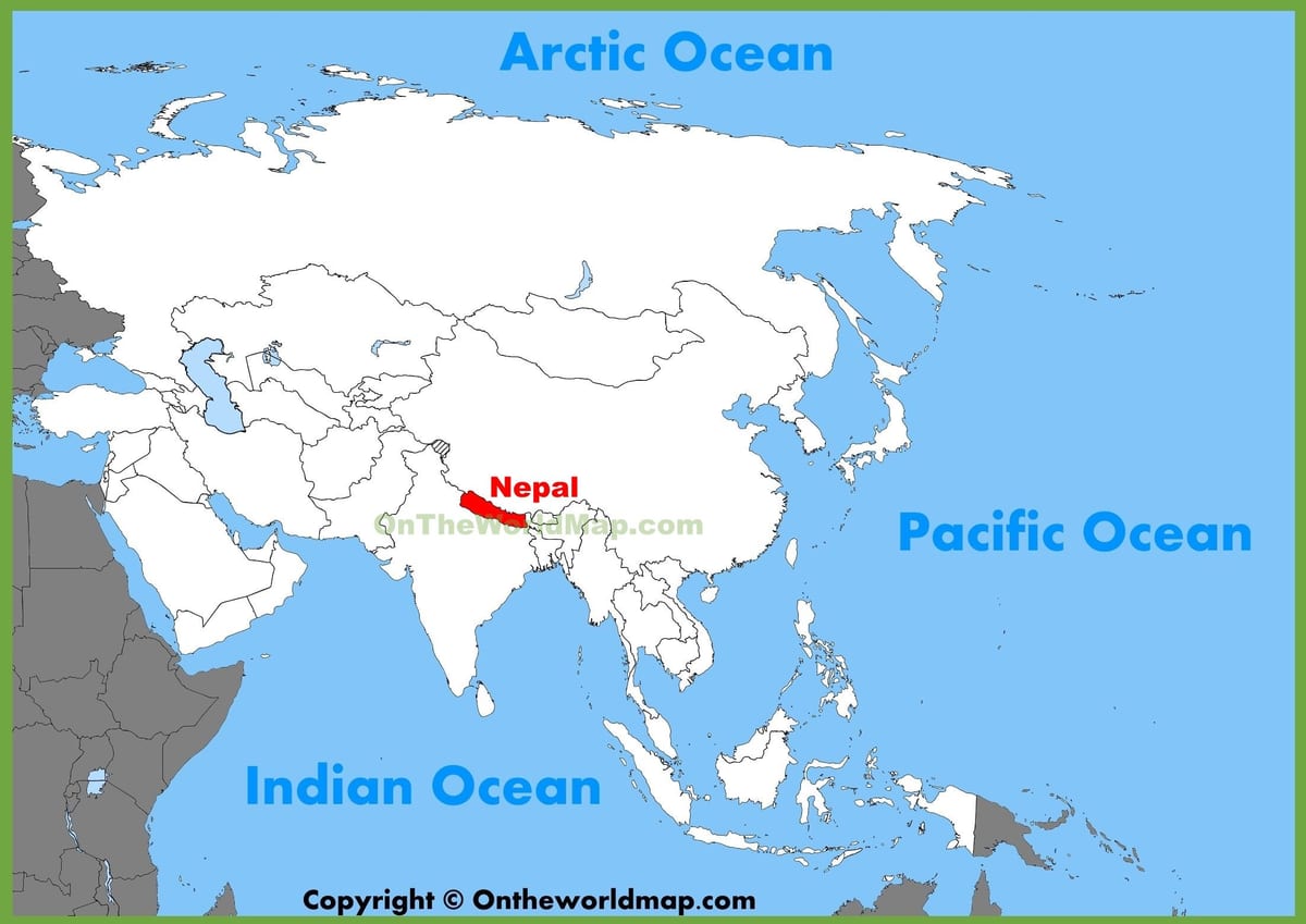 nepal katika asia ramani