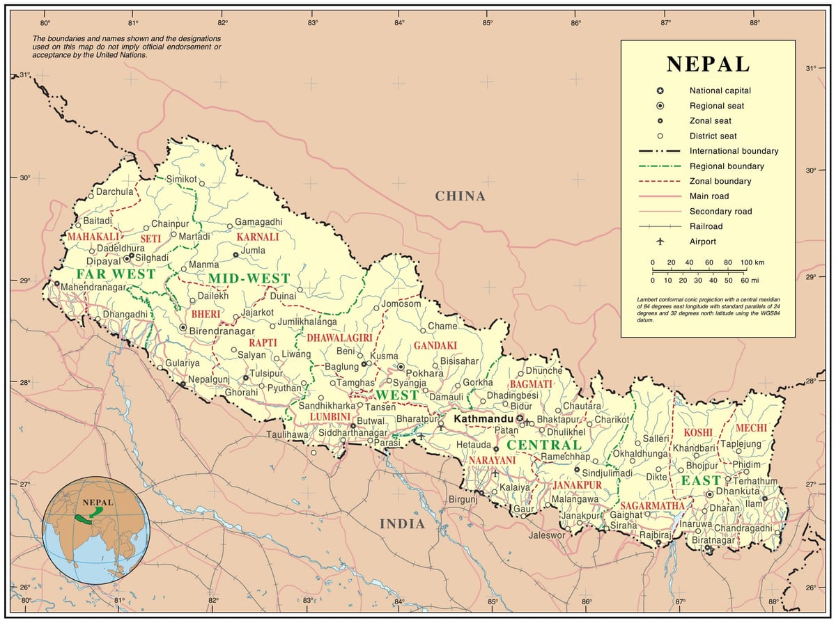 ramani ya mtandaoni ya nepal