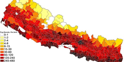 Nepal wiani idadi ya watu ramani