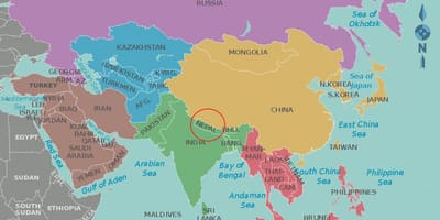 Ramani ya nepal na nchi jirani