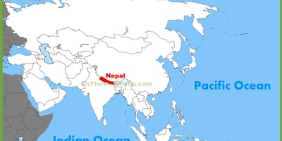 Nepal katika asia ramani