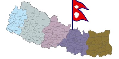 Ramani ya nepal na bendera