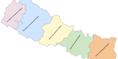 Ramani ya nepal na tano ya maendeleo ya mkoa