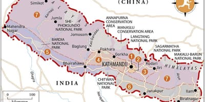 Ramani ya nepal na mahekalu