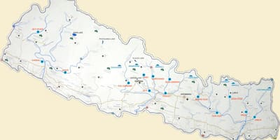 Ramani ya nepal na maziwa